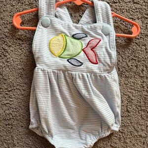 Stitchy Fish Fintastic Friend Appliqué Sunsuit